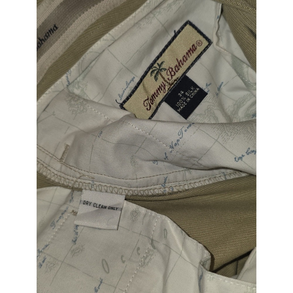 Tommy Bahama 100% Silk Reeder Pants Mens 34 Khaki Resort Casual NWT - Picture 7 of 12